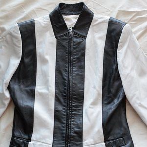 Erez - Lillie Rubin Black and White Leather Jacket